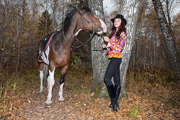 Image showing Young Woman And Horse