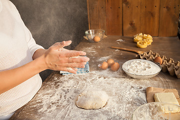 Image showing Preparation for making dough.