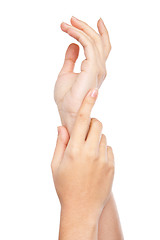 Image showing care for beautiful woman hands