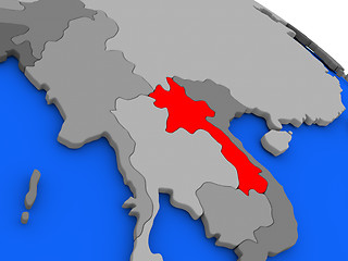 Image showing Laos in red