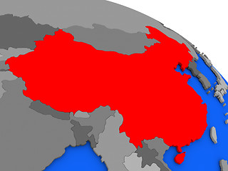 Image showing China in red