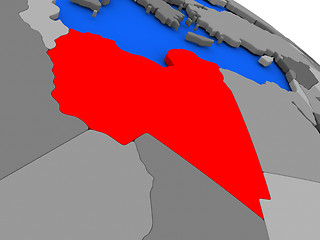 Image showing Libya in red