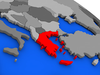 Image showing Greece in red
