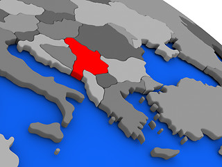 Image showing Serbia in red