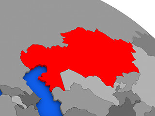 Image showing Kazakhstan in red