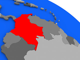 Image showing Colombia in red