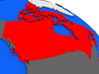 Image showing Canada in red