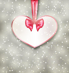 Image showing Greeting paper card made of heart shape Valentine Day