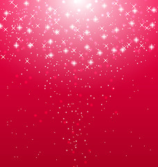 Image showing Abstract pink  illuminated background with shiny stars 