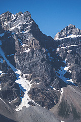 Image showing Rough mountain with cliffs and snow