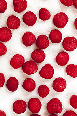 Image showing Red ripe raspberries