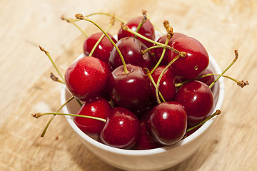 Image showing maroon ripe cherries