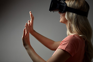 Image showing close up of woman in virtual reality headset