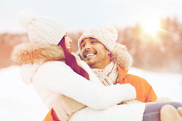 Image showing happy couple outdoors in winter