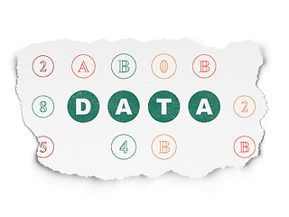 Image showing Data concept: Data on Torn Paper background