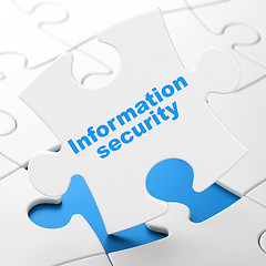 Image showing Safety concept: Information Security on puzzle background