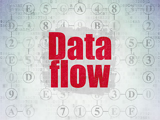 Image showing Information concept: Data Flow on Digital Data Paper background