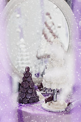 Image showing Set of three wedding croquembouche cakes