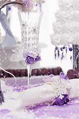 Image showing Crystal wedding champagne glass