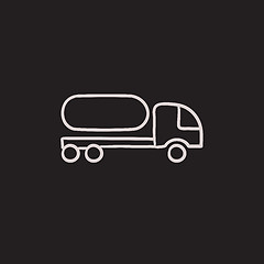 Image showing Fuel truck sketch icon.