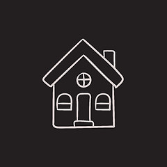 Image showing Detached house sketch icon.