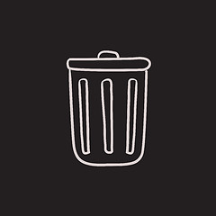 Image showing Trash can sketch icon.