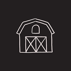 Image showing Farm buildings sketch icon.