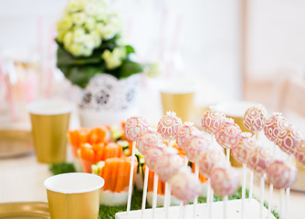 Image showing close up of cake pops or lollipops