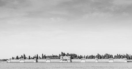 Image showing Venice Cemetery of San Michele from the waterfront