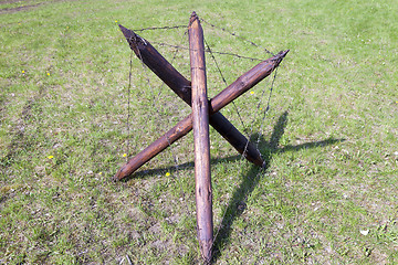 Image showing Barbed wire fence