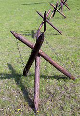 Image showing Barbed wire fence