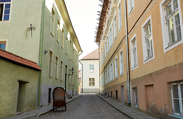 Image showing old city street with abandoned gig