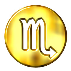 Image showing 3D Golden Scorpio Zodiac Sign