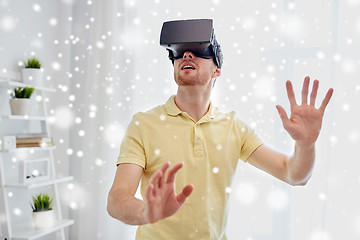 Image showing young man in virtual reality headset or 3d glasses