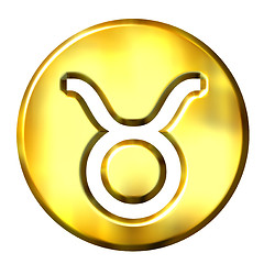 Image showing 3D Golden Taurus Zodiac Sign