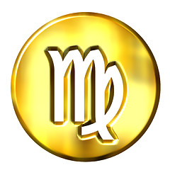 Image showing 3D Golden Virgo Zodiac Sign