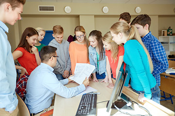 Image showing group of students and teacher at school classroom