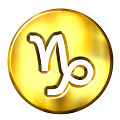 Image showing 3D Golden Capricorn Zodiac Sign