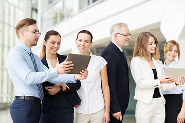 Image showing business people with tablet pc computers at office