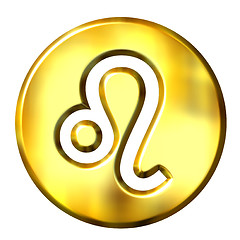 Image showing 3D Golden Leo Zodiac Sign