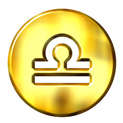 Image showing 3D Golden Libra Zodiac Sign