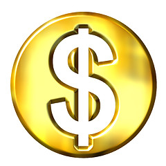 Image showing 3D Golden Dollar Symbol