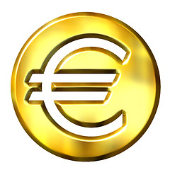 Image showing 3D Golden Euro Symbol