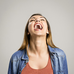 Image showing Happy woman laughing