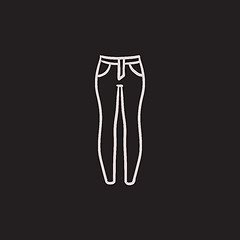 Image showing Female jeans sketch icon.
