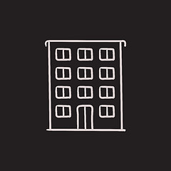 Image showing Residential building sketch icon.