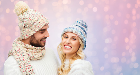Image showing smiling couple in winter clothes