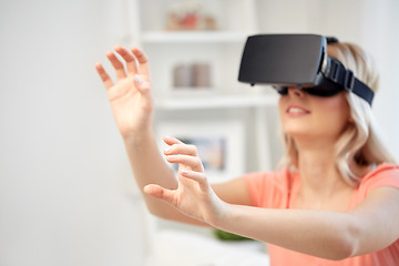 Image showing woman in virtual reality headset or 3d glasses