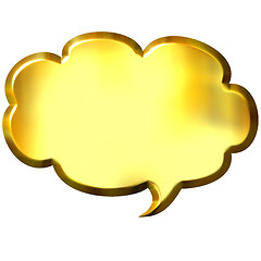 Image showing 3D Golden Speech Bubble