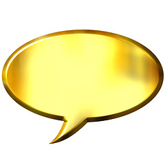 Image showing 3D Golden Speech Bubble
